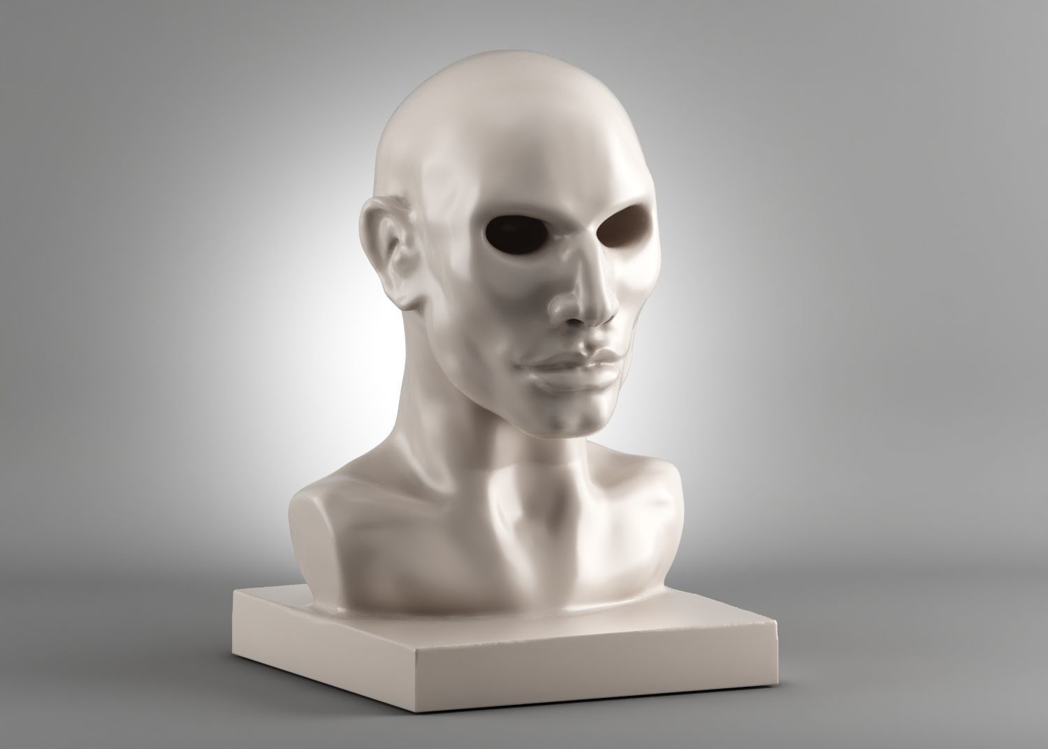 Human head modern sculpture 3d print model 3D print model_2