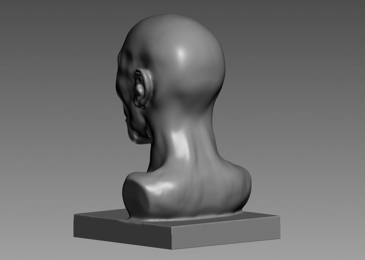 Human head modern sculpture 3d print model 3D print model_31