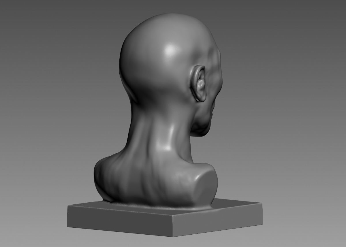 Human head modern sculpture 3d print model 3D print model_22