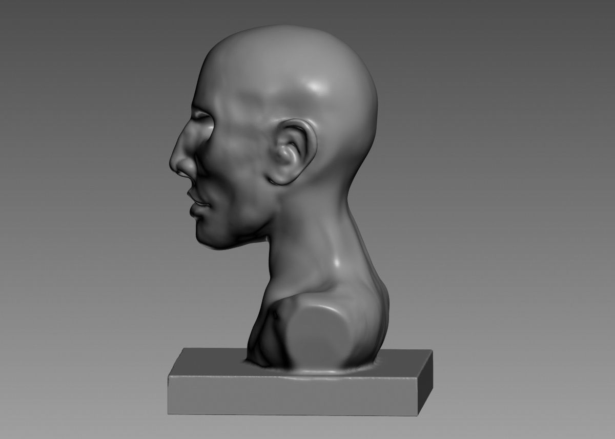 Human head modern sculpture 3d print model 3D print model_36