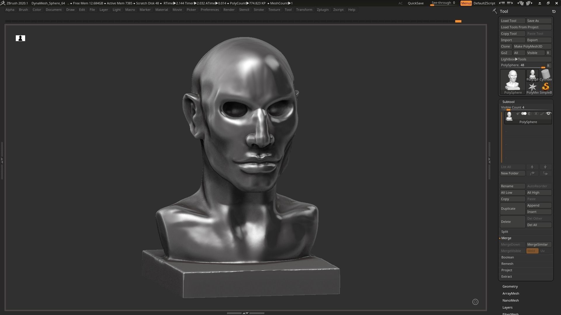 Human head modern sculpture 3d print model 3D print model_5