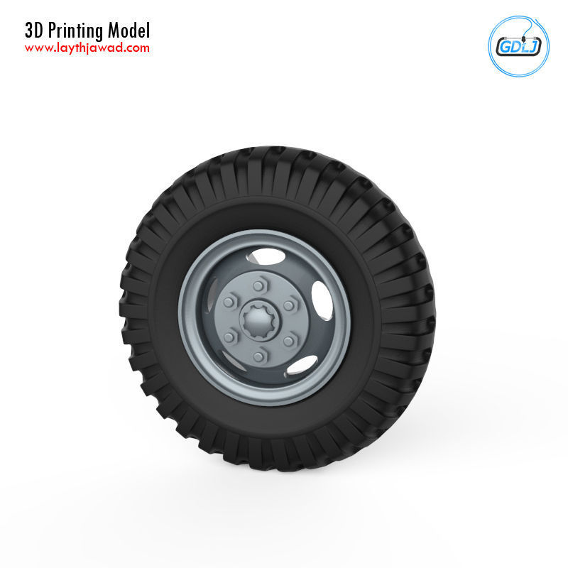 Truck Tire Mold With Wheel 3D print model_3