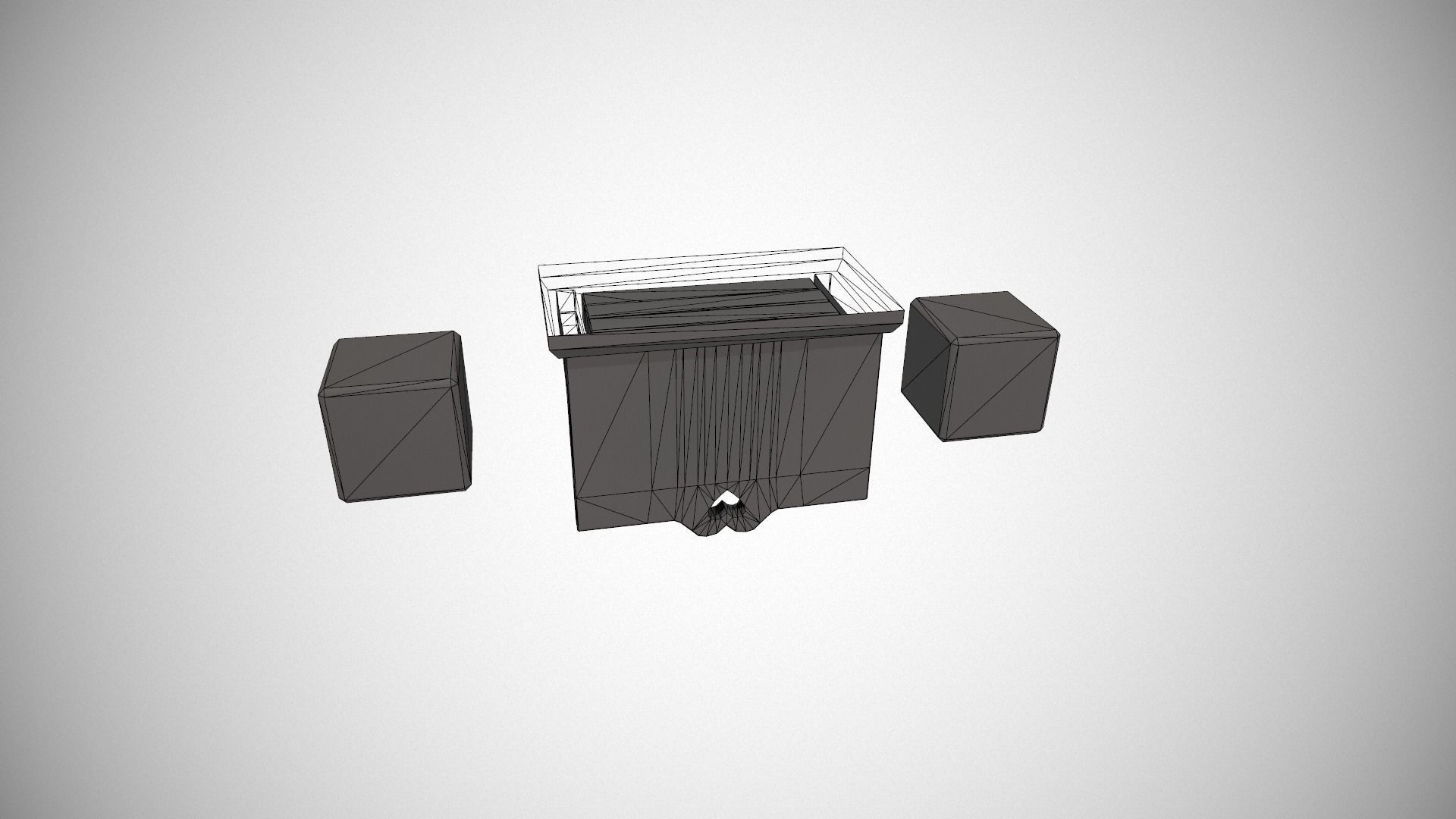 Light Blue Perpetual Wooden Block Calendar Low-poly 3D model_27