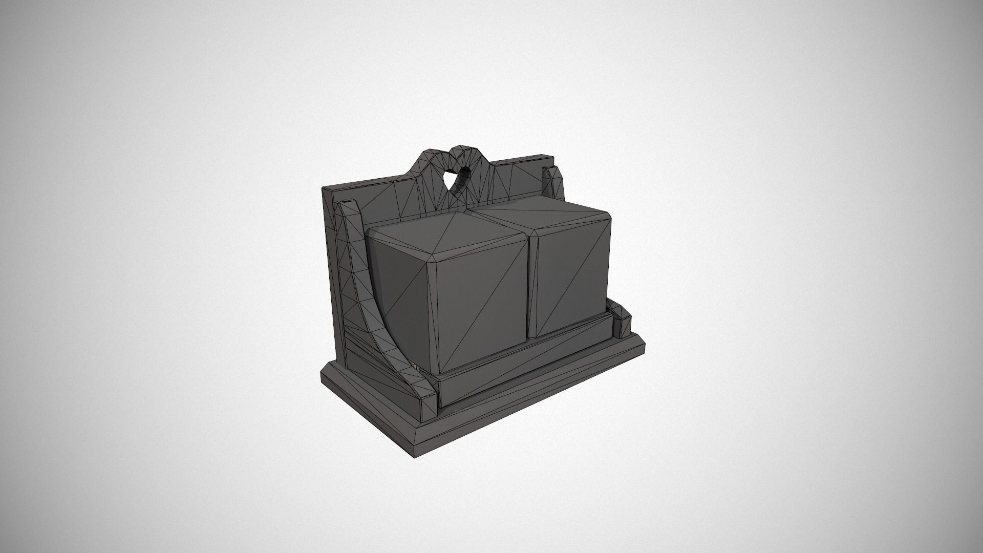 Light Blue Perpetual Wooden Block Calendar Low-poly 3D model_15