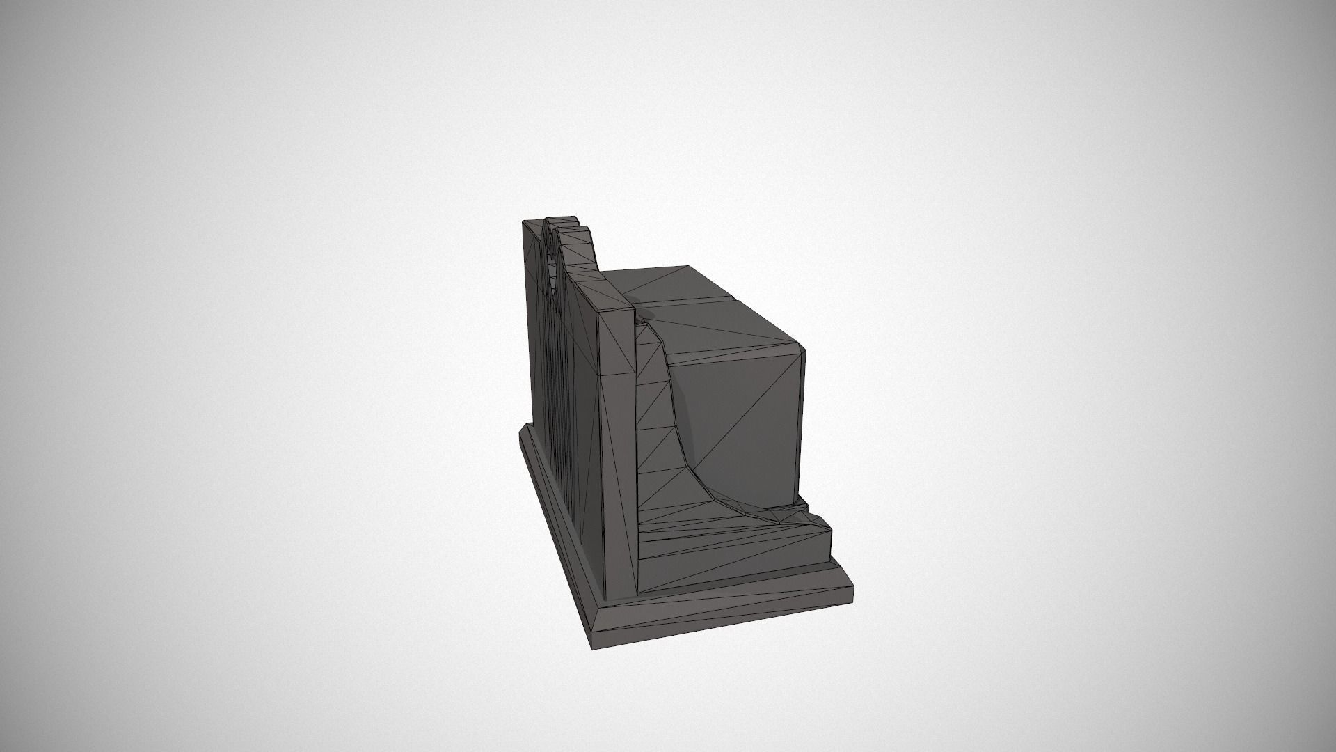 Light Blue Perpetual Wooden Block Calendar Low-poly 3D model_17