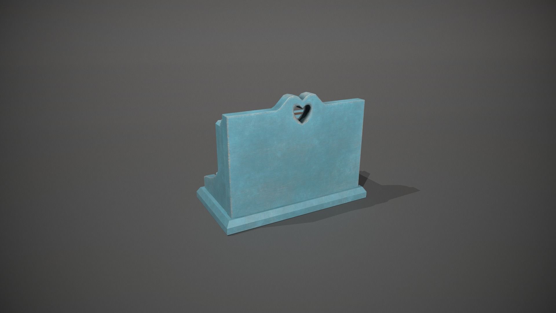 Light Blue Perpetual Wooden Block Calendar Low-poly 3D model_7