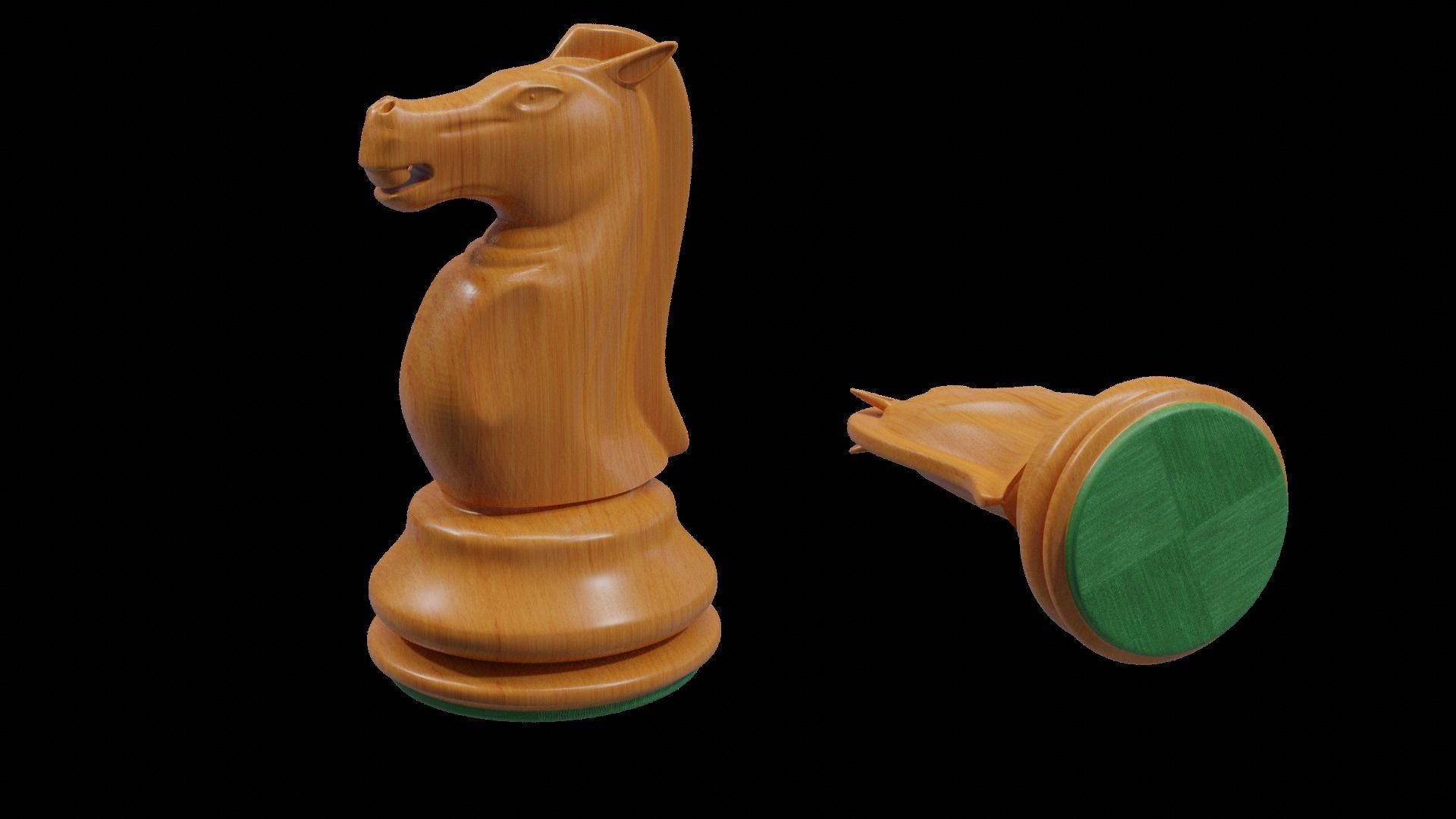 3D Wooden Chess Set 3D model_2
