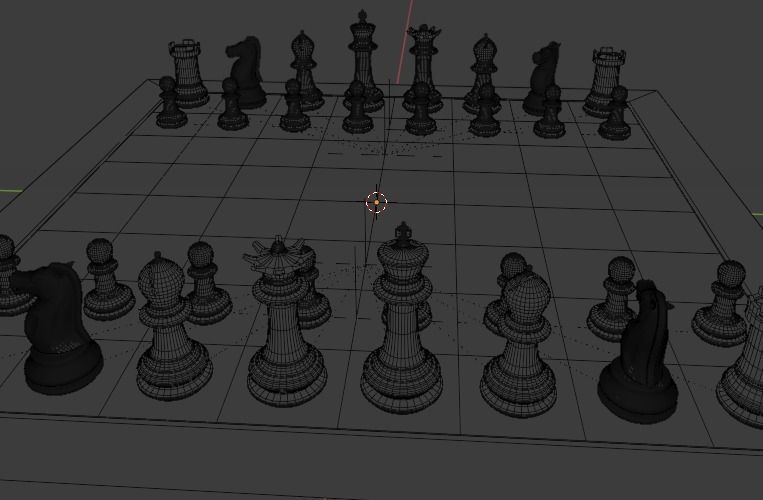 3D Wooden Chess Set 3D model_4