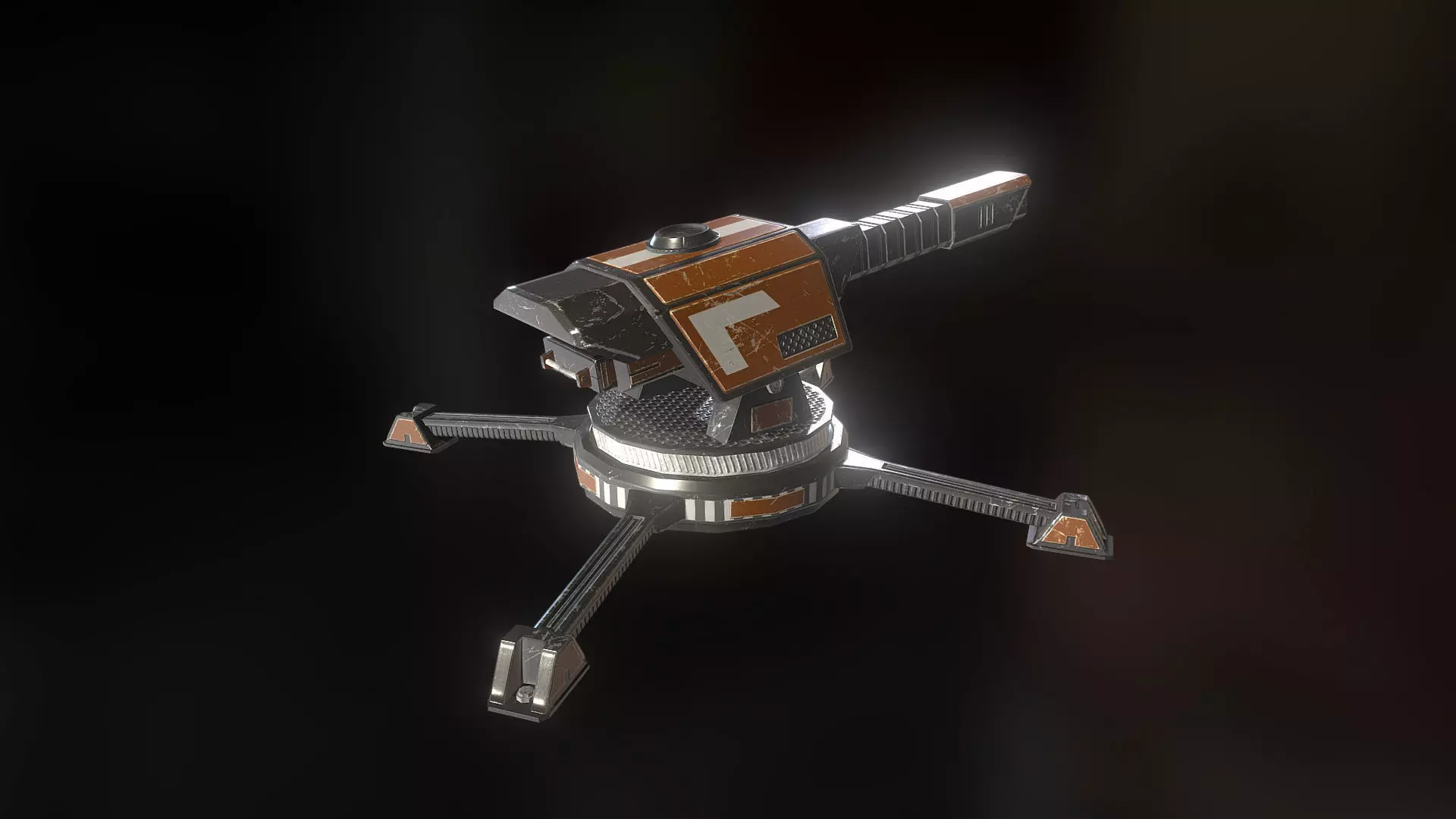 Sci Fi Turret Low-poly 3D model