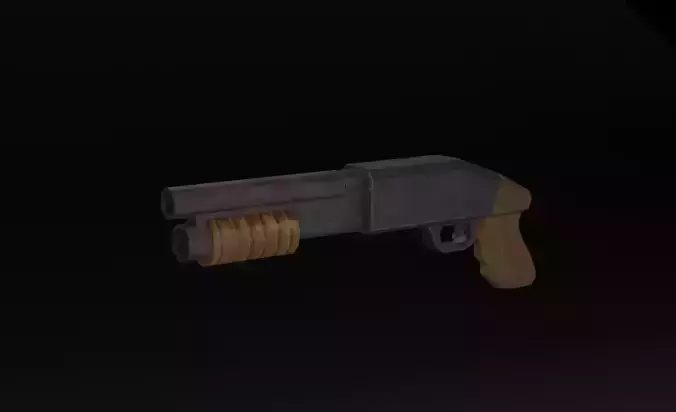 Cartoon - Shotgun Low-poly 3D model