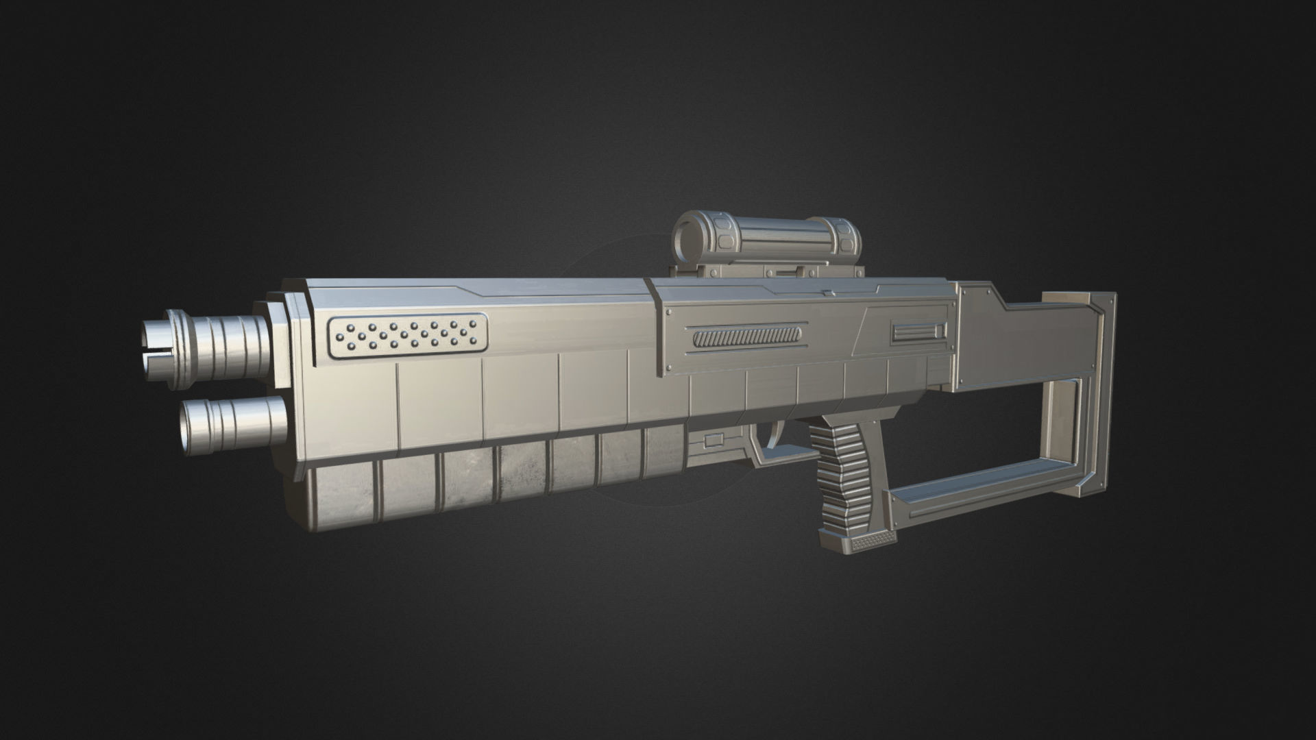 Sci Fi Rifle Low-poly 3D model_3