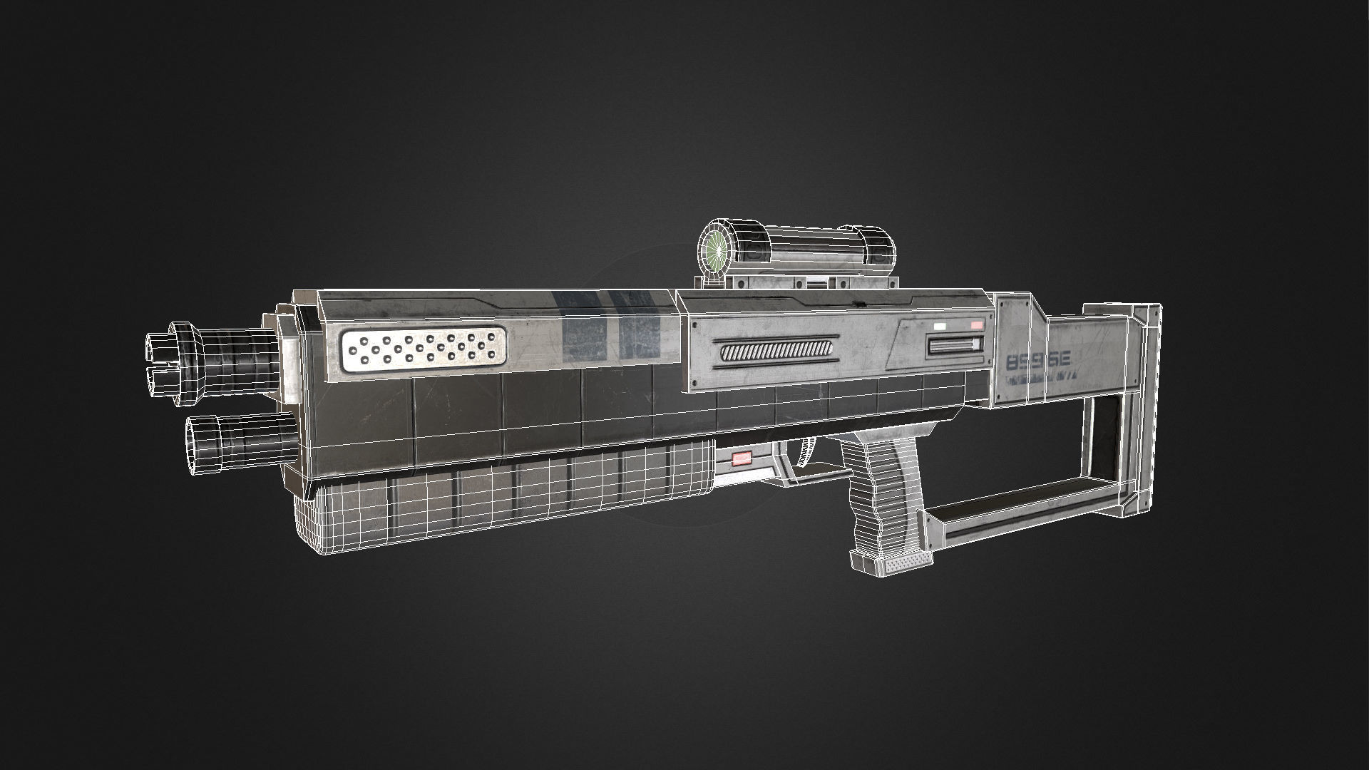 Sci Fi Rifle Low-poly 3D model_2