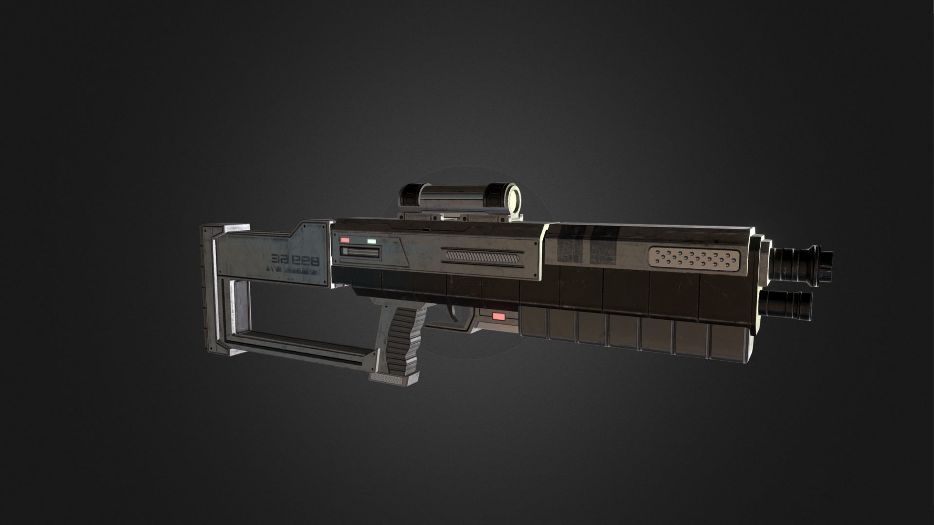 Sci Fi Rifle Low-poly 3D model_1
