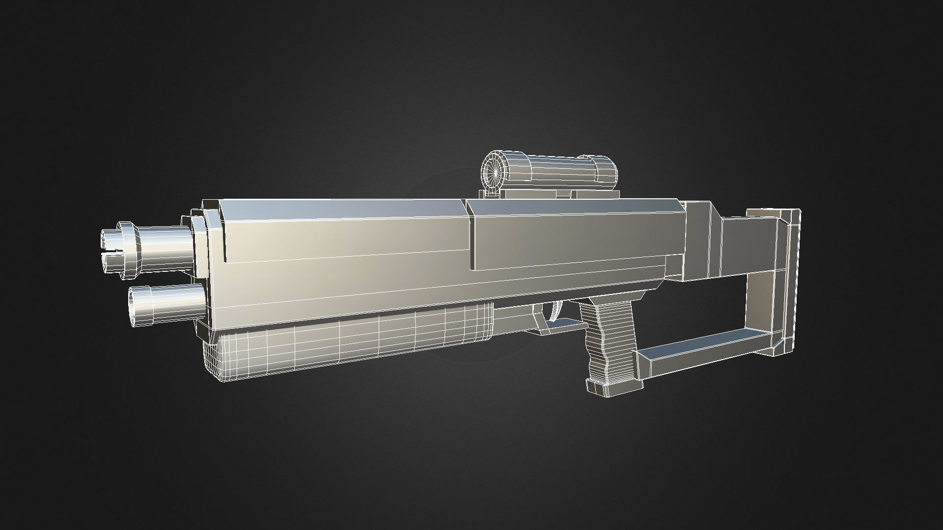 Sci Fi Rifle Low-poly 3D model_4