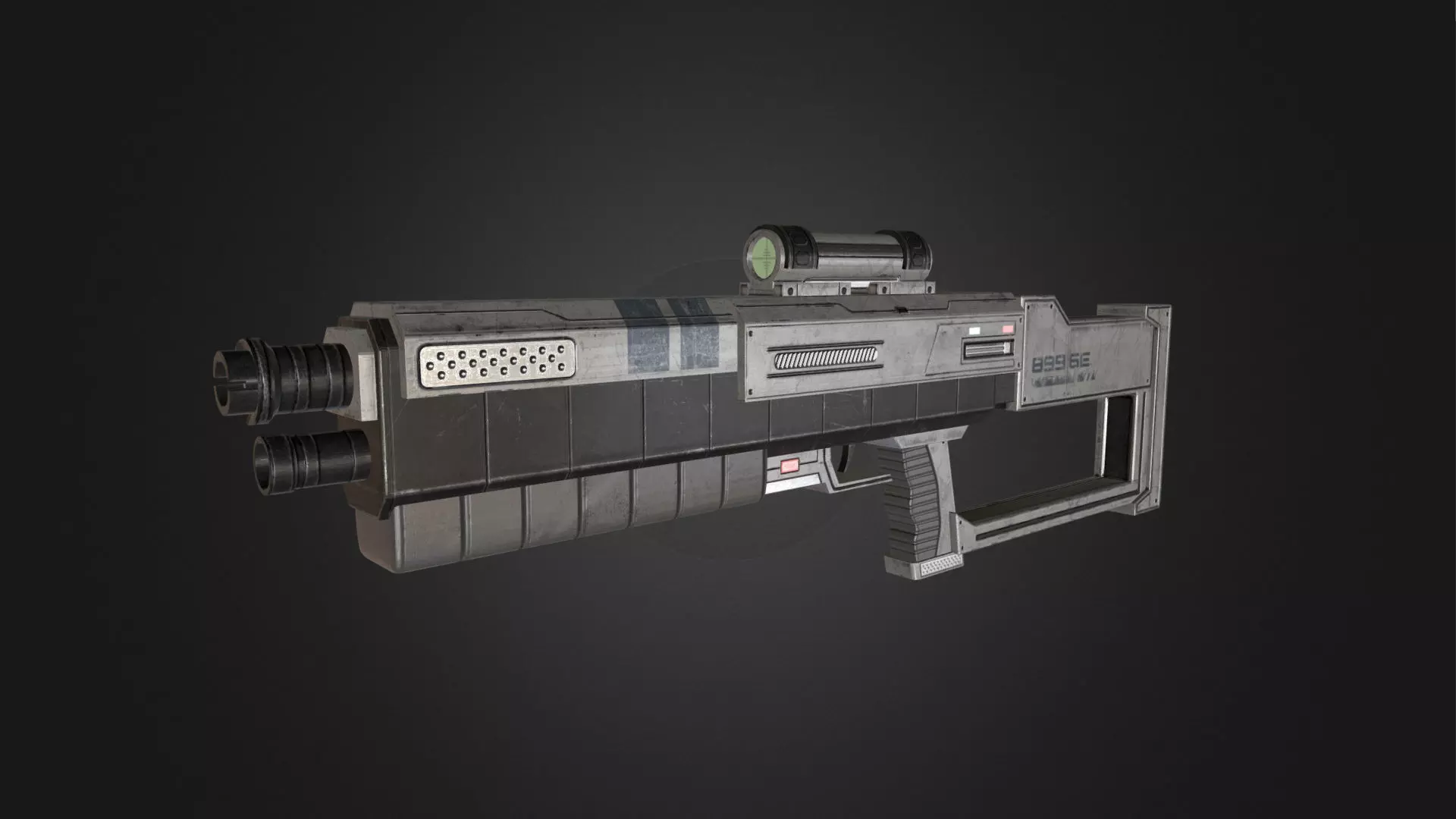 Sci Fi Rifle Low-poly 3D model_0