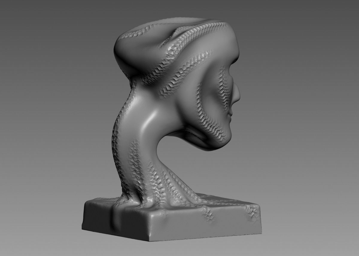 Modern concept head sculpture 3d print model 3D print model_16