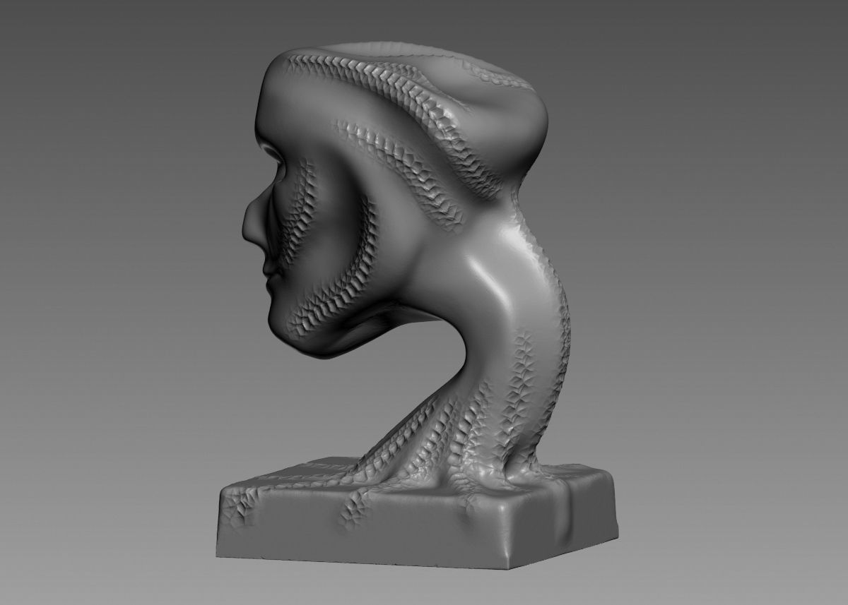 Modern concept head sculpture 3d print model 3D print model_30