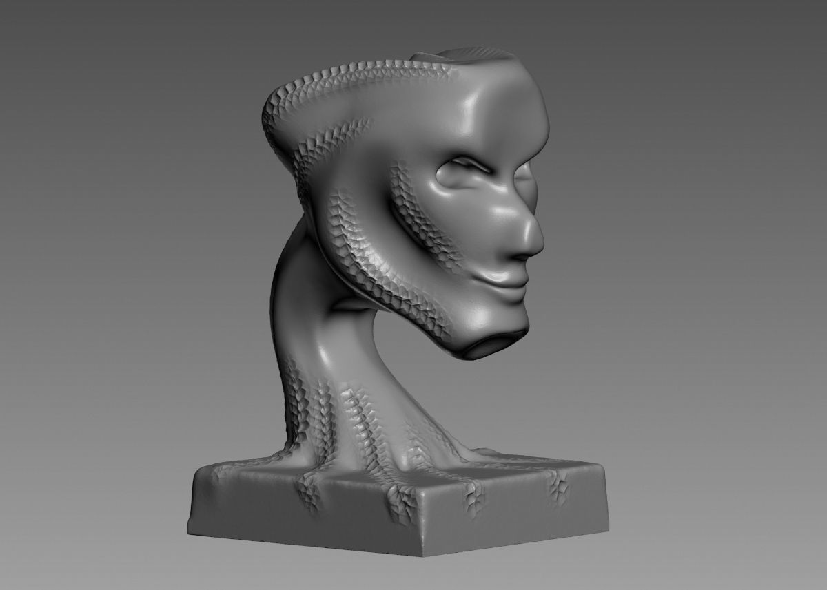 Modern concept head sculpture 3d print model 3D print model_8