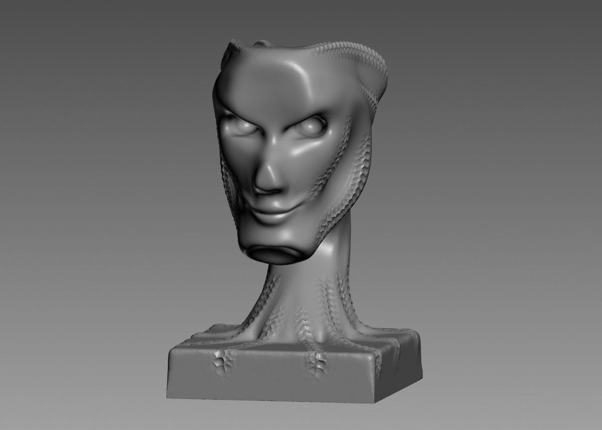 Modern concept head sculpture 3d print model 3D print model_41
