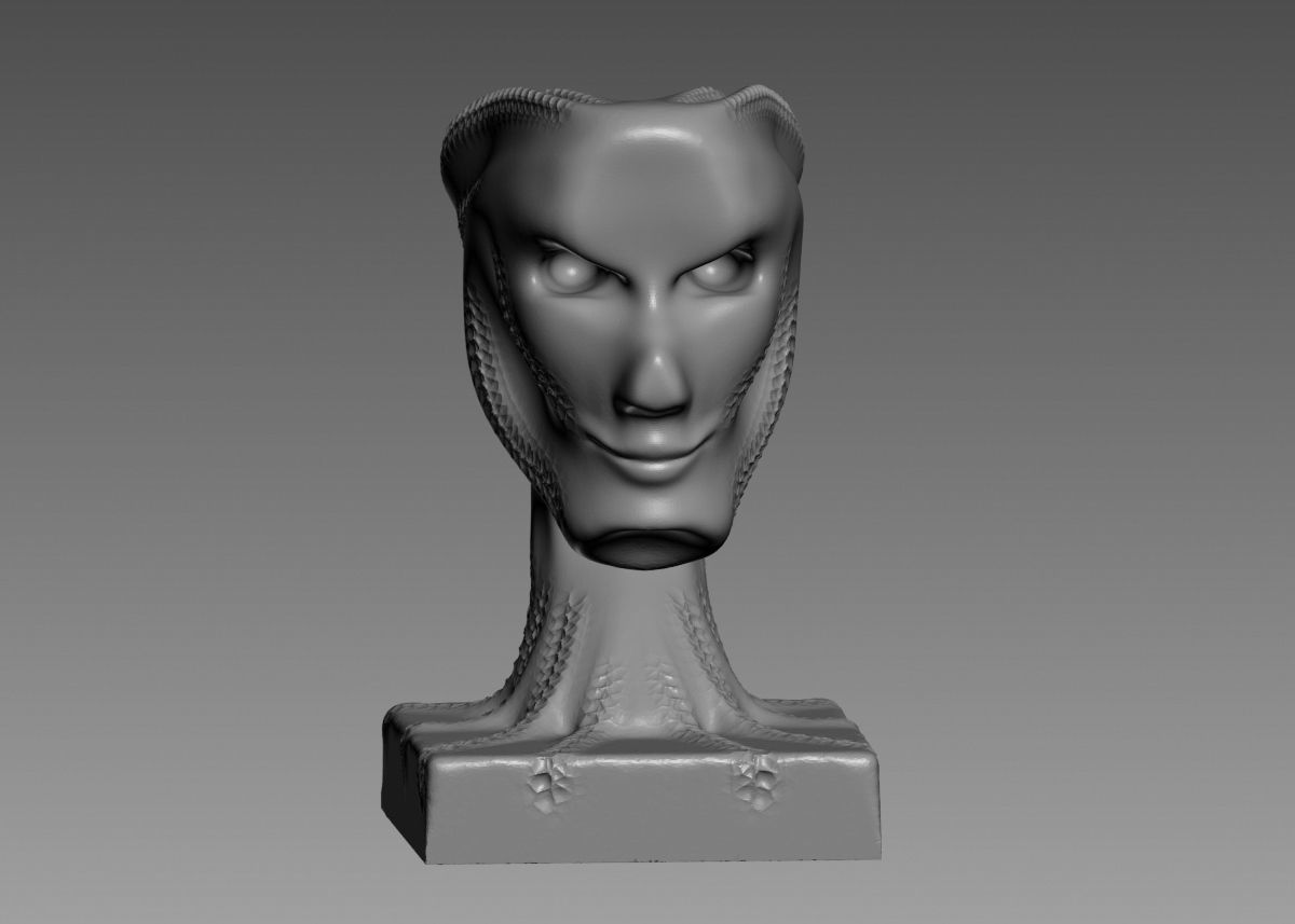 Modern concept head sculpture 3d print model 3D print model_43