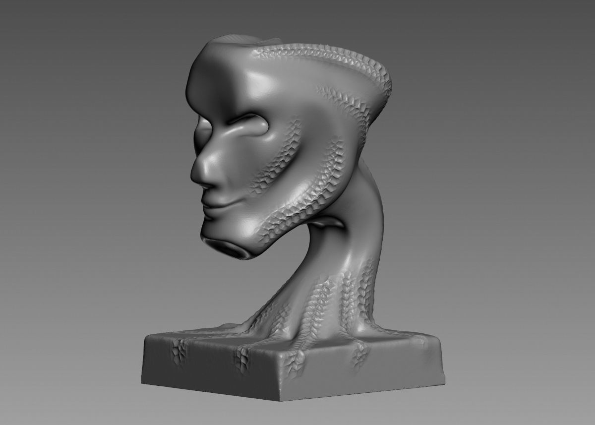 Modern concept head sculpture 3d print model 3D print model_37