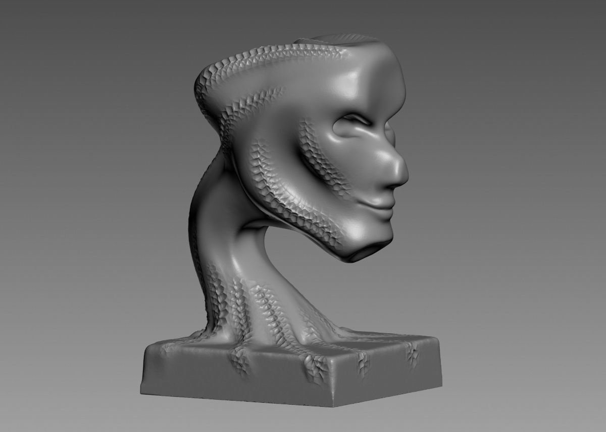Modern concept head sculpture 3d print model 3D print model_9