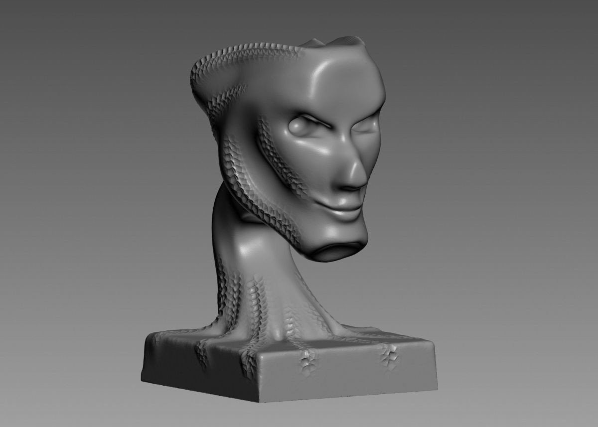 Modern concept head sculpture 3d print model 3D print model_6