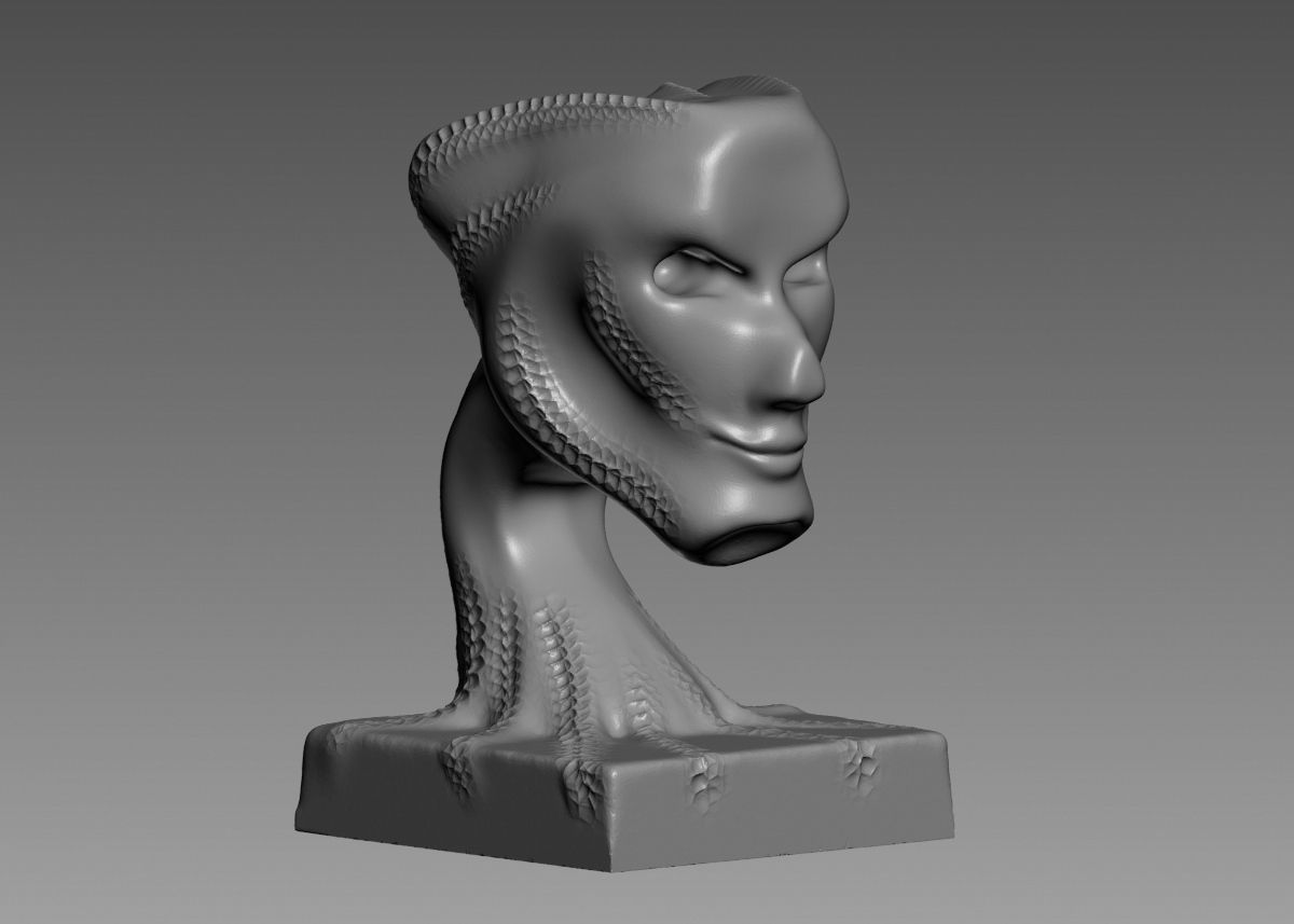 Modern concept head sculpture 3d print model 3D print model_7