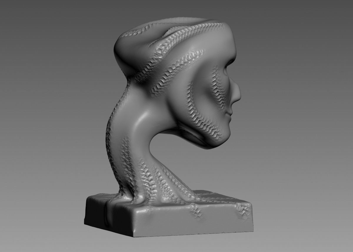 Modern concept head sculpture 3d print model 3D print model_15