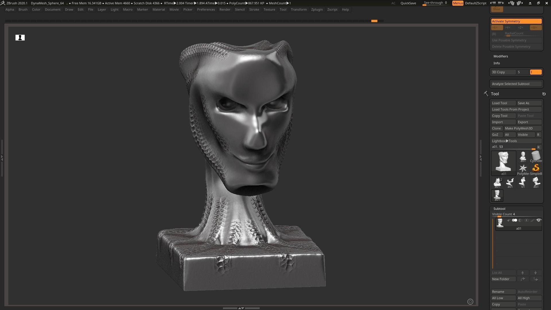 Modern concept head sculpture 3d print model 3D print model_2