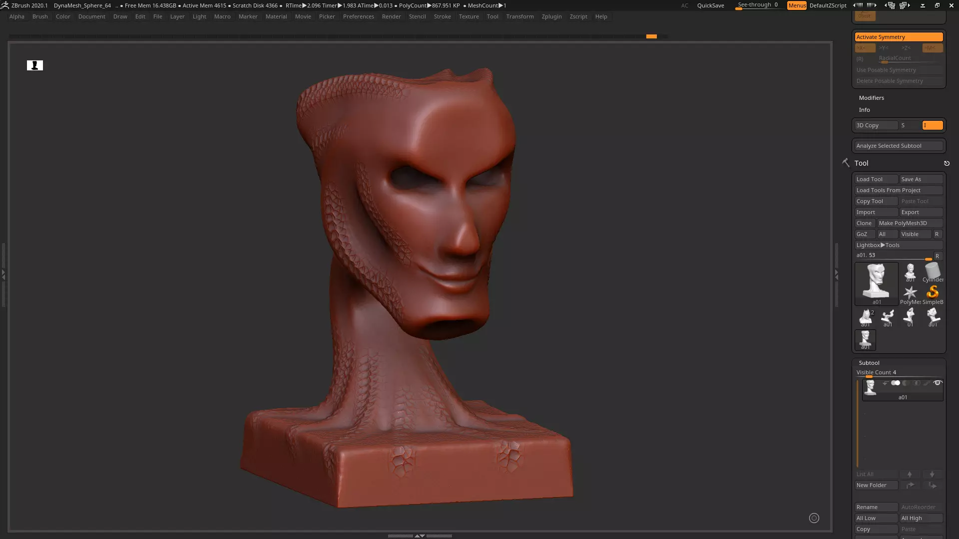Modern concept head sculpture 3d print model 3D print model_0