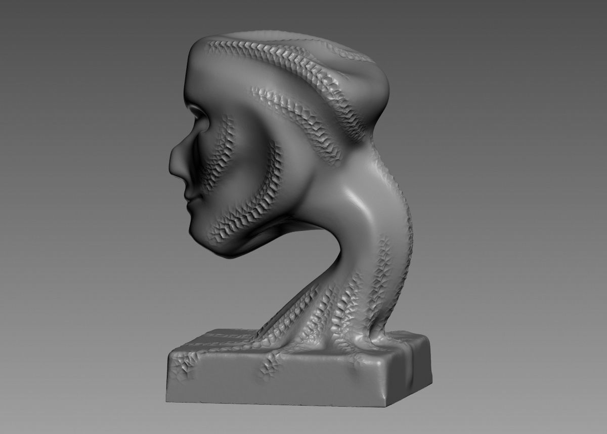 Modern concept head sculpture 3d print model 3D print model_31