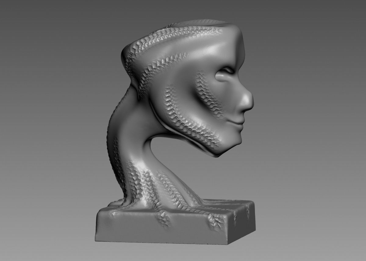Modern concept head sculpture 3d print model 3D print model_11