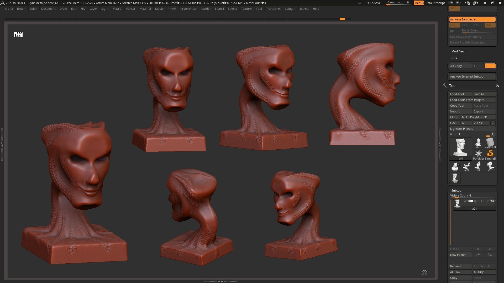 Modern concept head sculpture 3d print model 3D print model_1