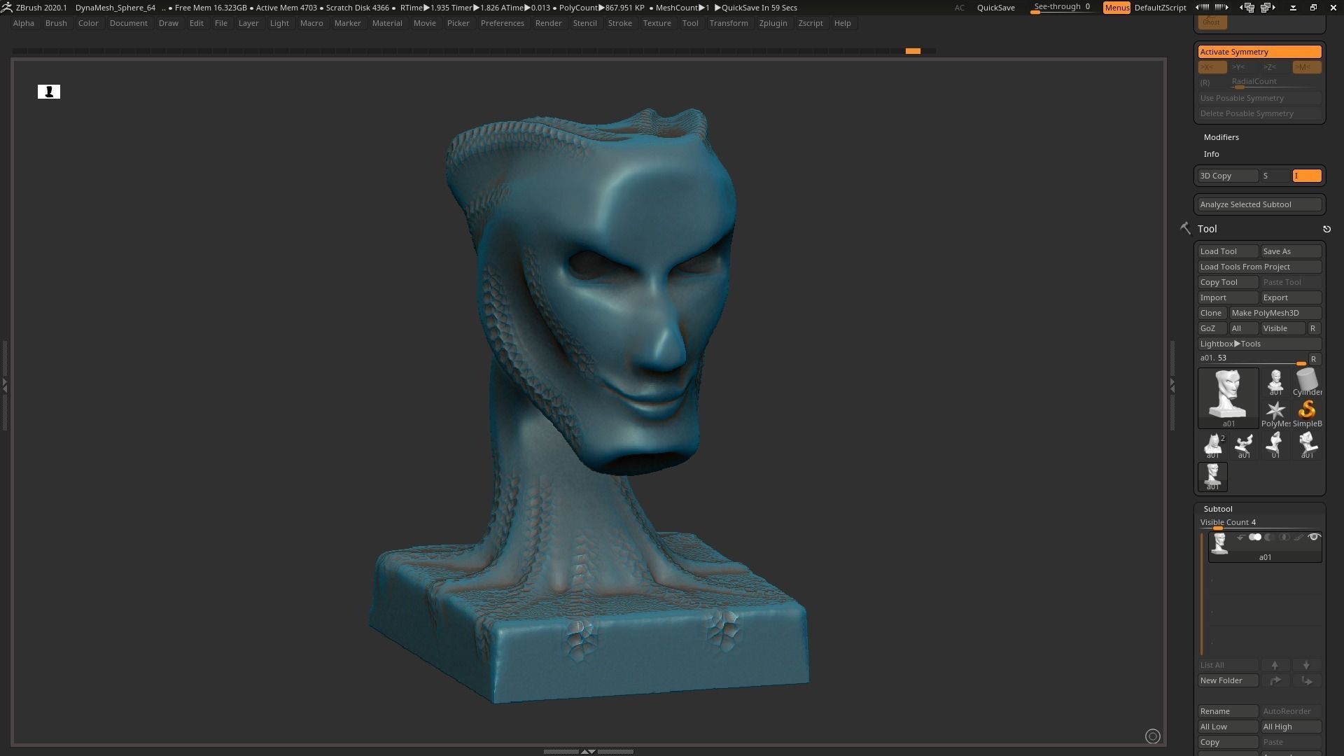 Modern concept head sculpture 3d print model 3D print model_4