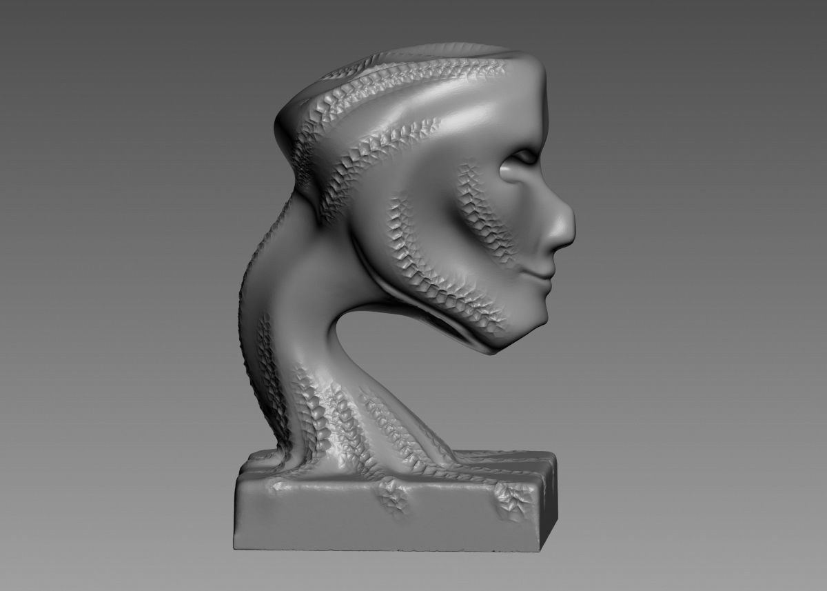 Modern concept head sculpture 3d print model 3D print model_12