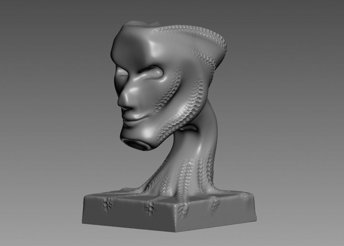 Modern concept head sculpture 3d print model 3D print model_38