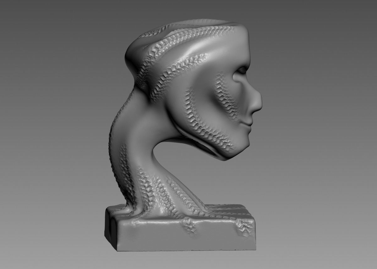 Modern concept head sculpture 3d print model 3D print model_13