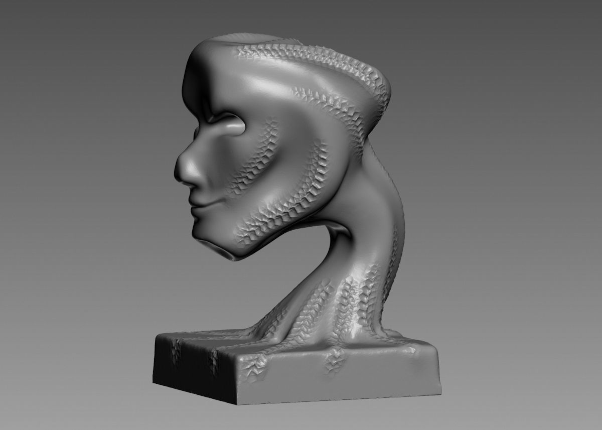 Modern concept head sculpture 3d print model 3D print model_35