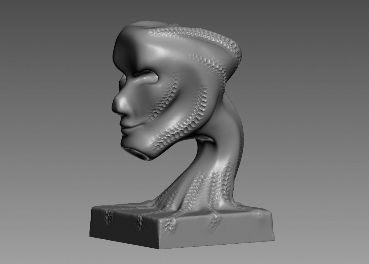 Modern concept head sculpture 3d print model 3D print model_36