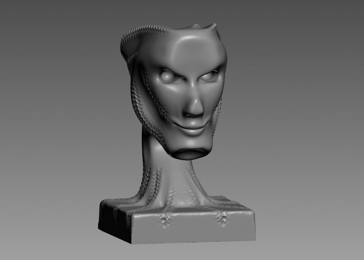 Modern concept head sculpture 3d print model 3D print model_44