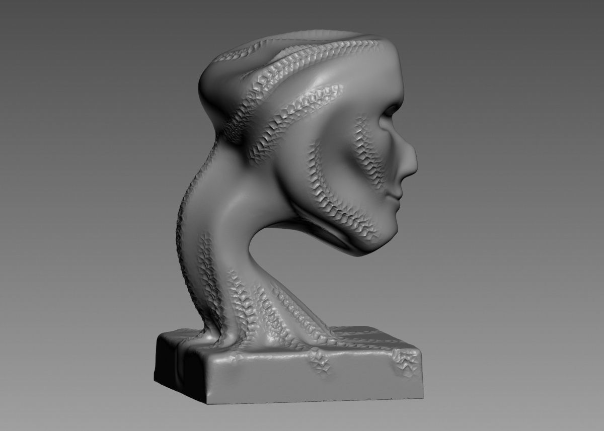 Modern concept head sculpture 3d print model 3D print model_14