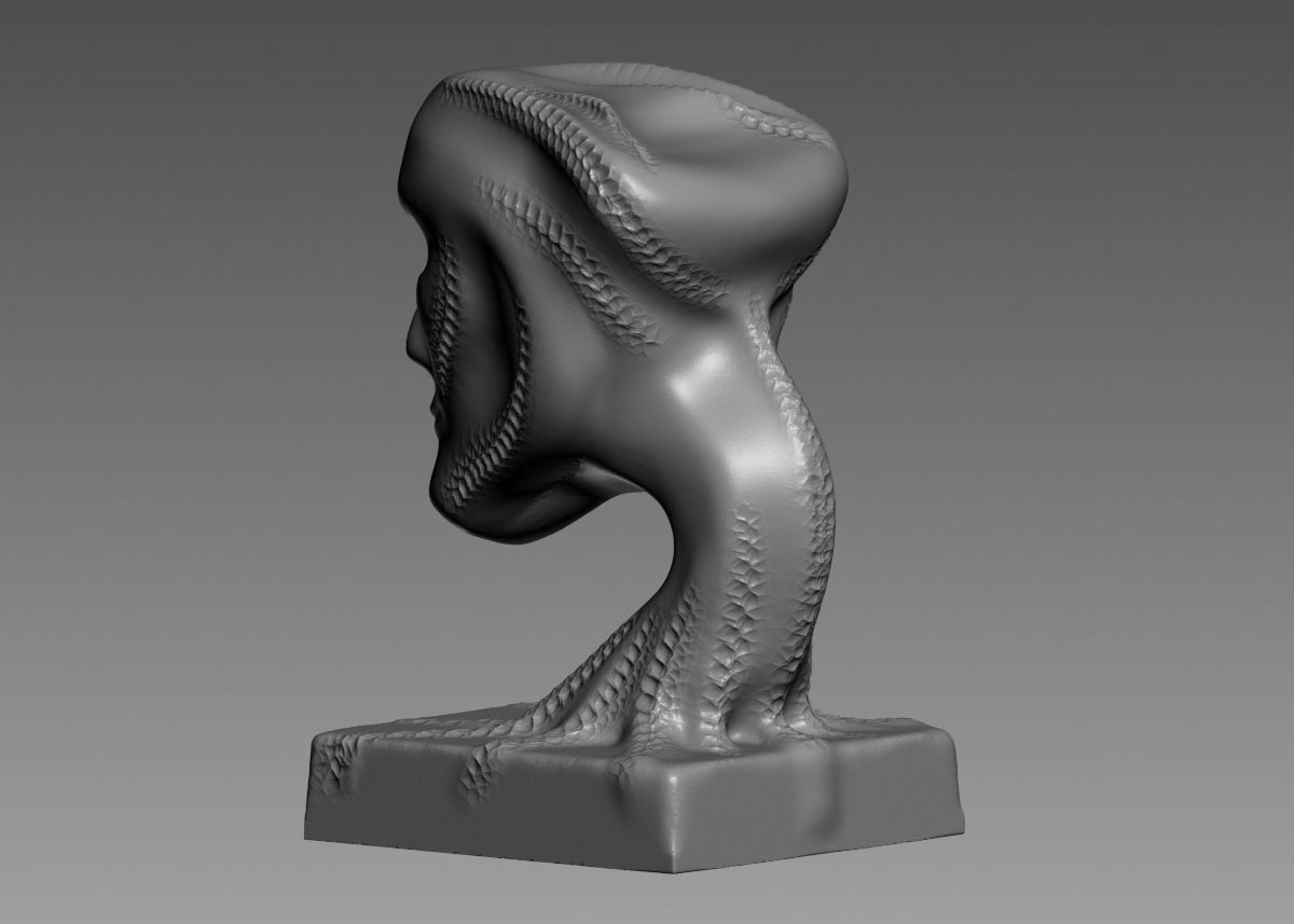 Modern concept head sculpture 3d print model 3D print model_28