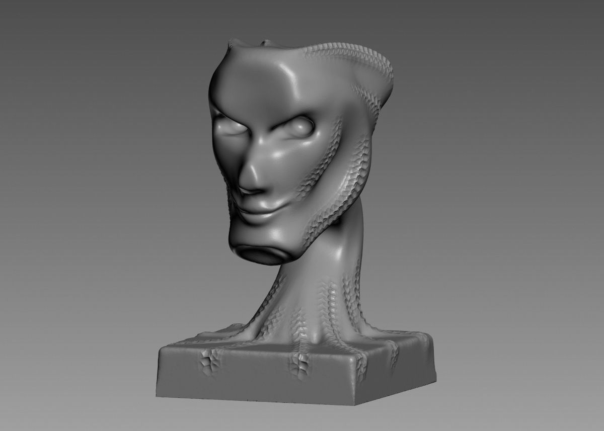 Modern concept head sculpture 3d print model 3D print model_40