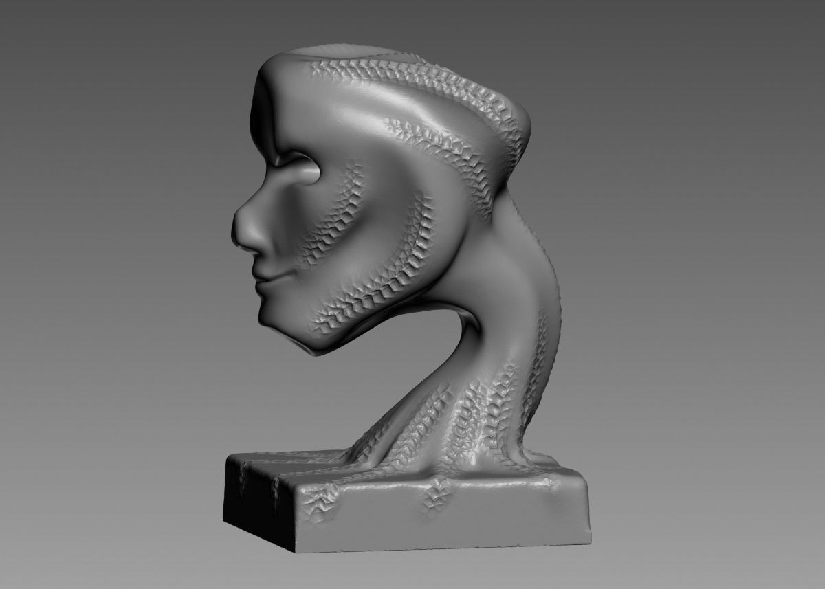Modern concept head sculpture 3d print model 3D print model_34