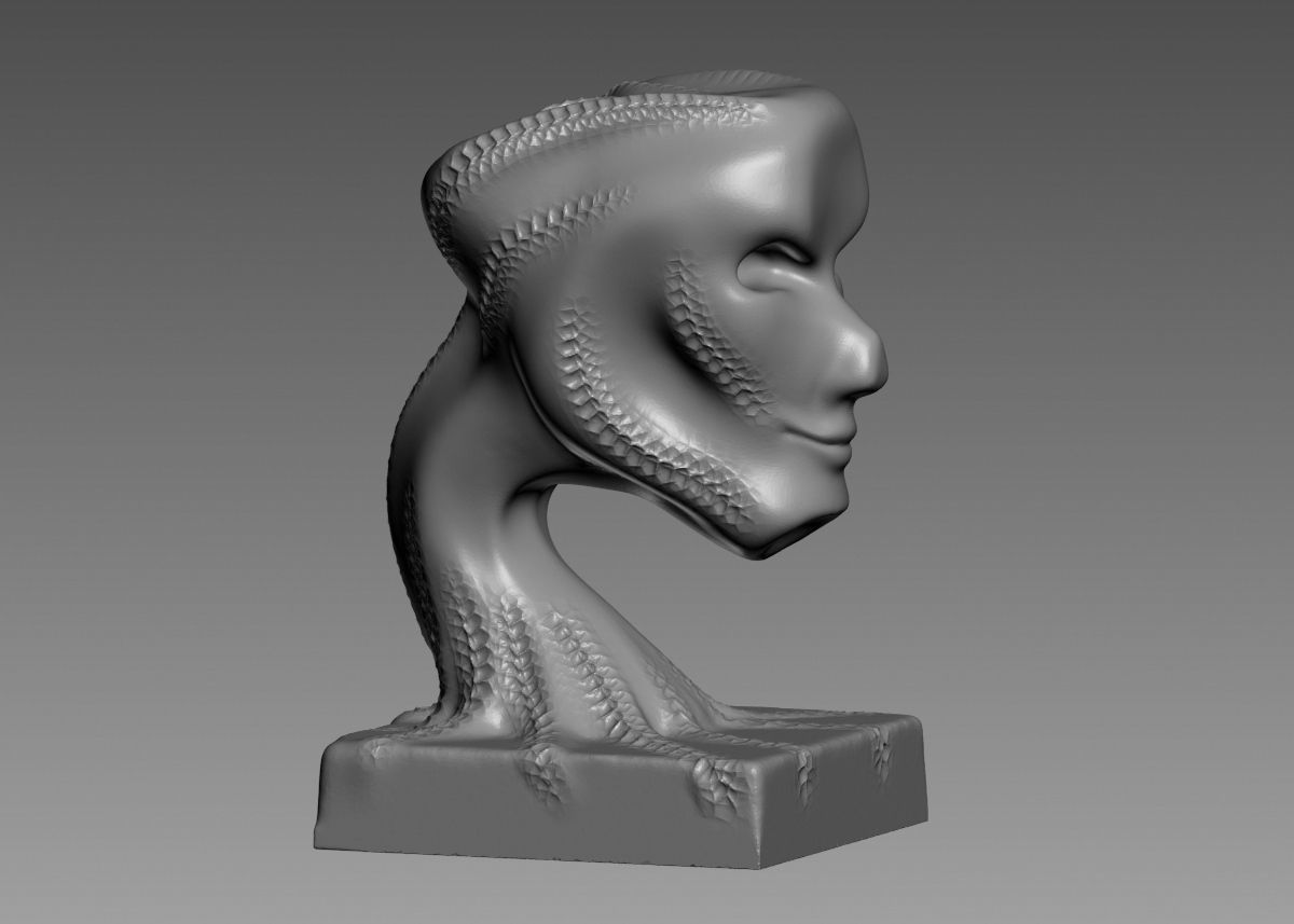 Modern concept head sculpture 3d print model 3D print model_10