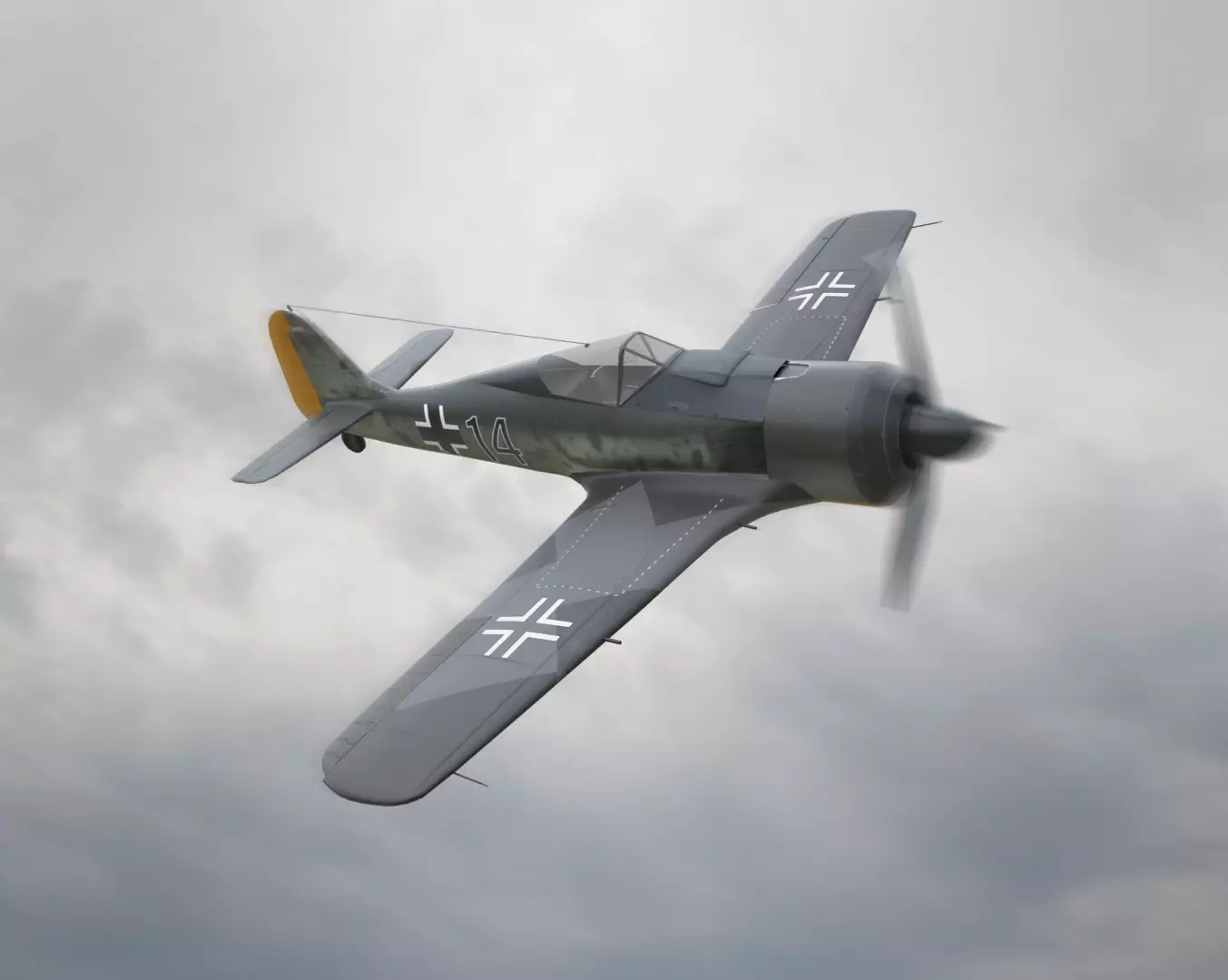 Focke Wulf Fw 190 Plane Low-poly 3D model_0