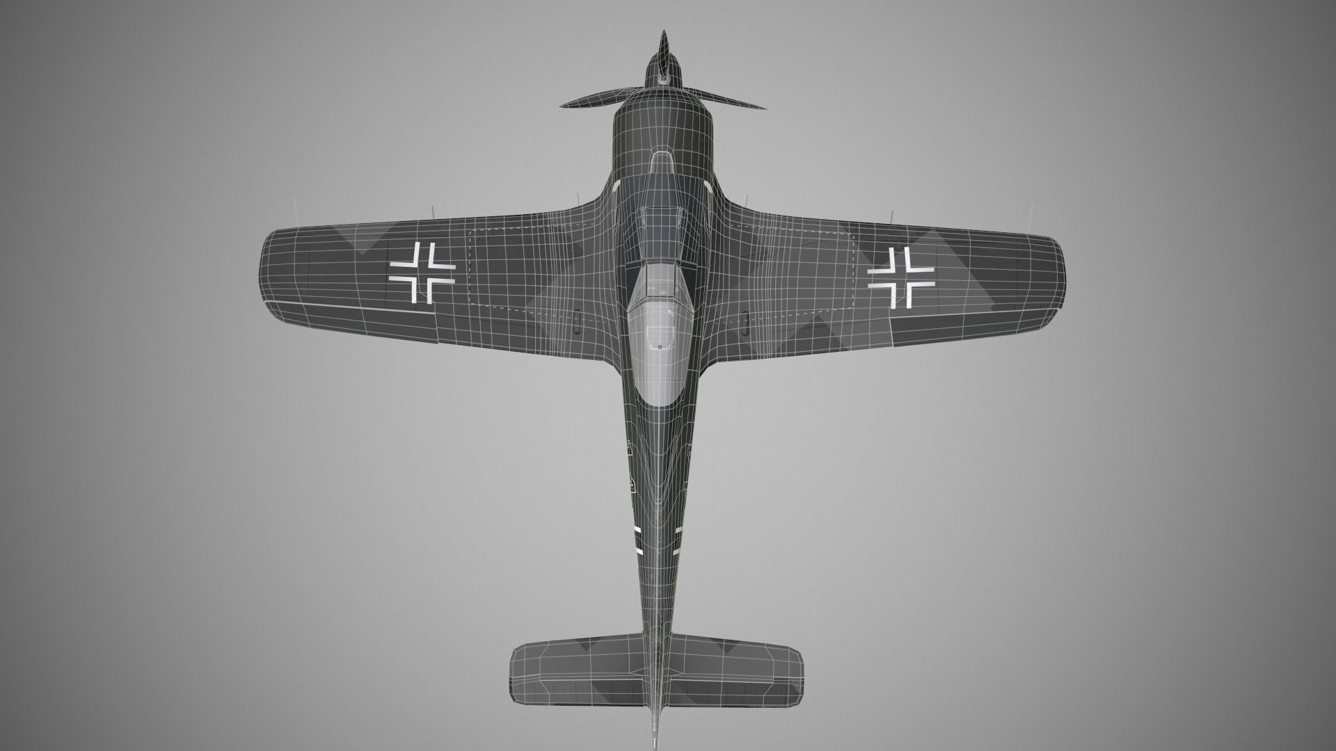 Focke Wulf Fw 190 Plane Low-poly 3D model_14