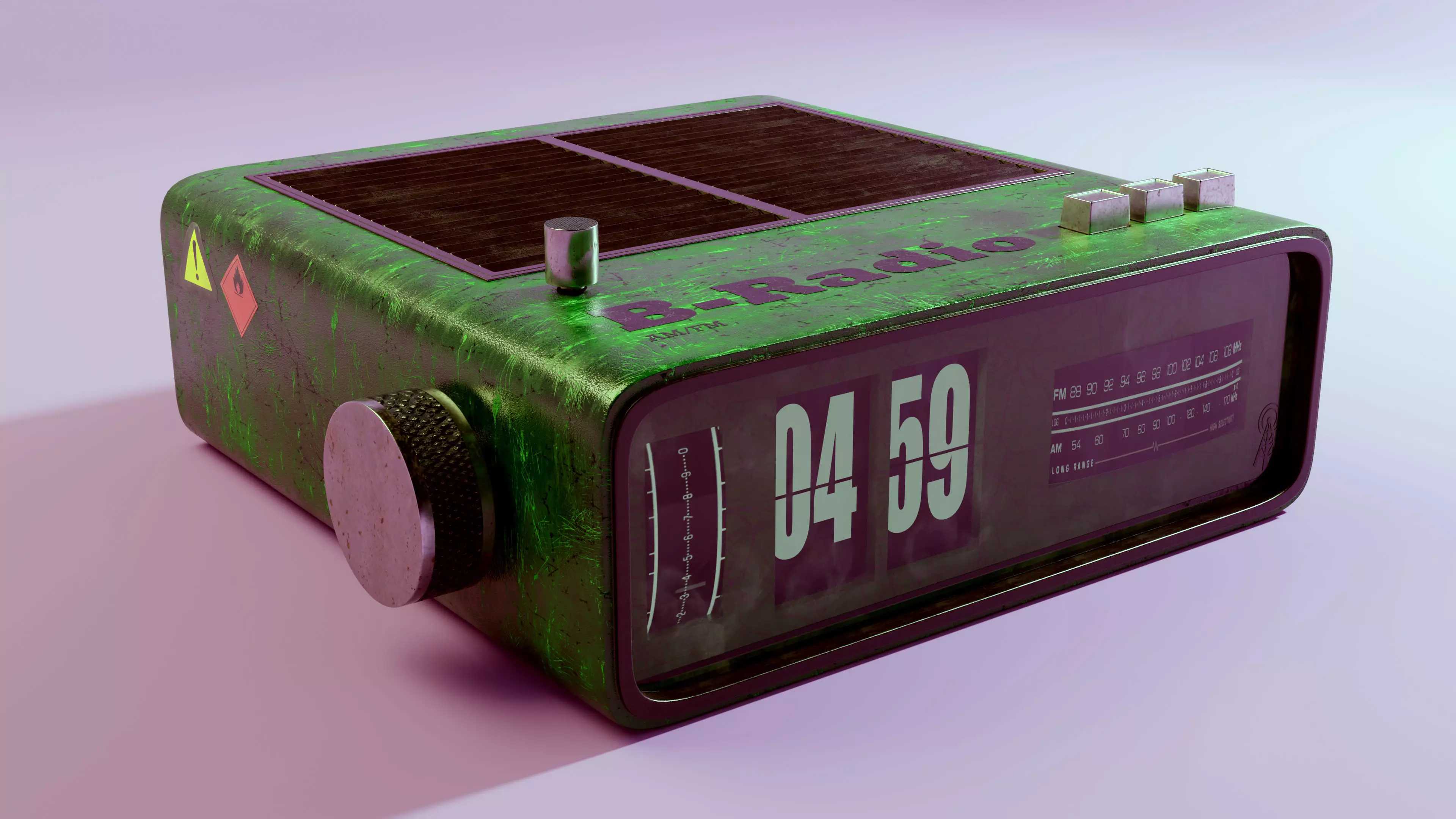 Radio Alarm Low-poly 3D model