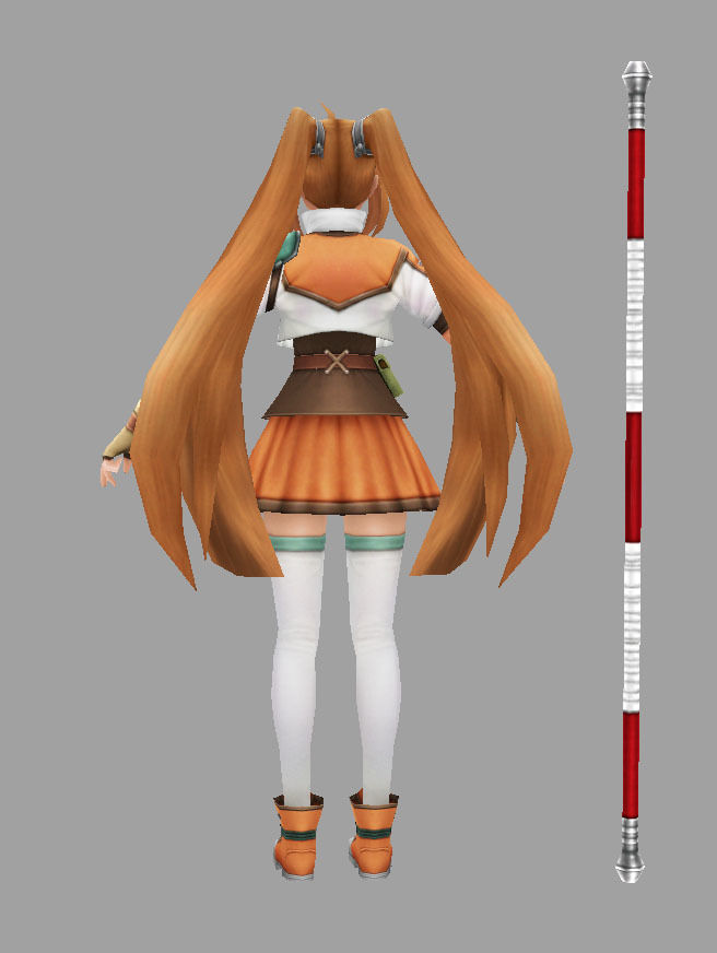 Female warrior Low-poly 3D model_2